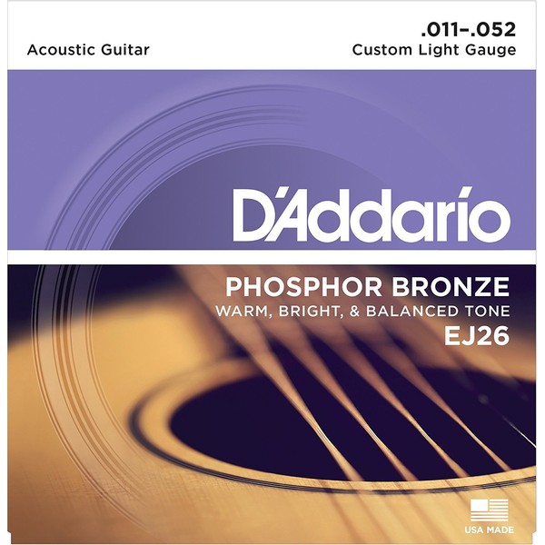 CUERDAS GUITARRA ACUSTICA - D´Addario (EJ/26) Custom Liight Phosphor Bronce
