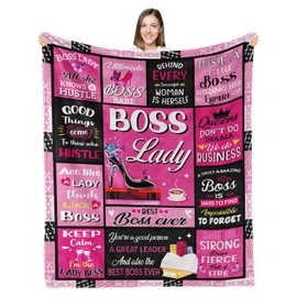 HEIFAM Boss Lady Gifts for Women, Boss Gifts for Women, Boss Gifts, Gifts for Boss, Boss Birthday Gifts for Women, Boss Day Gifts, Boss Lady Blanket, 50"x60" (Boss Lady Gift)