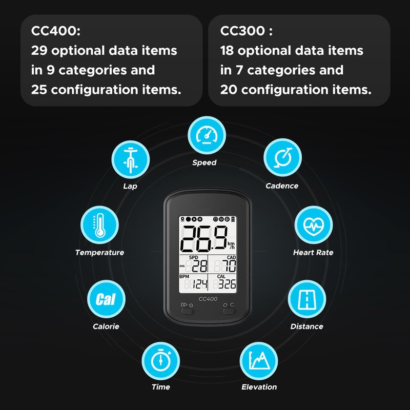 CC400 GPS Bike Computer Wireless Waterproof Bicycle Speedometer Odometer Cycling