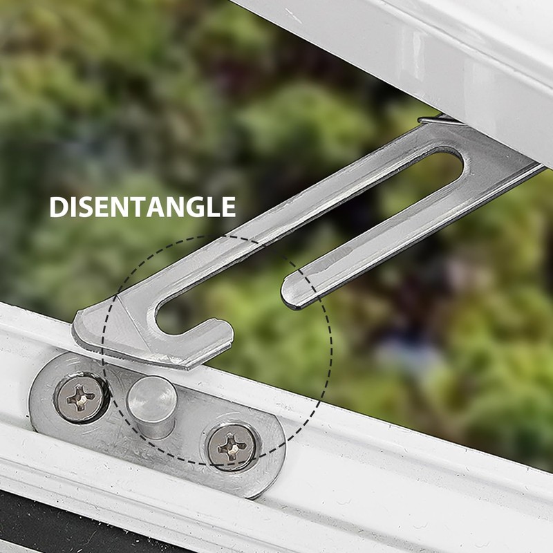 MAXQUU 2 Pairs Window Restrictors, Limiters with Screws, Silver Plastic