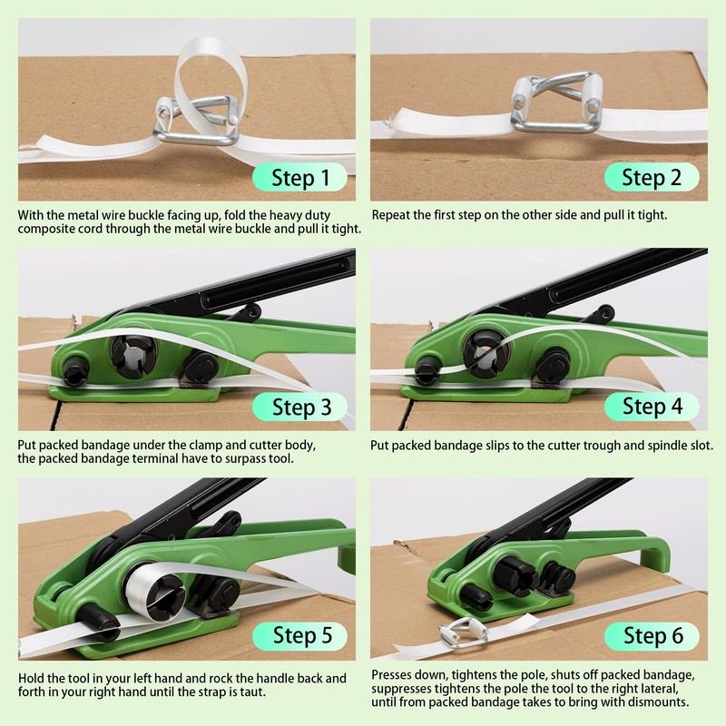 DJSUNPACKING Banding Strapping Kit Pallet Packaging Strapping Tool Set,Upgraded Strapping