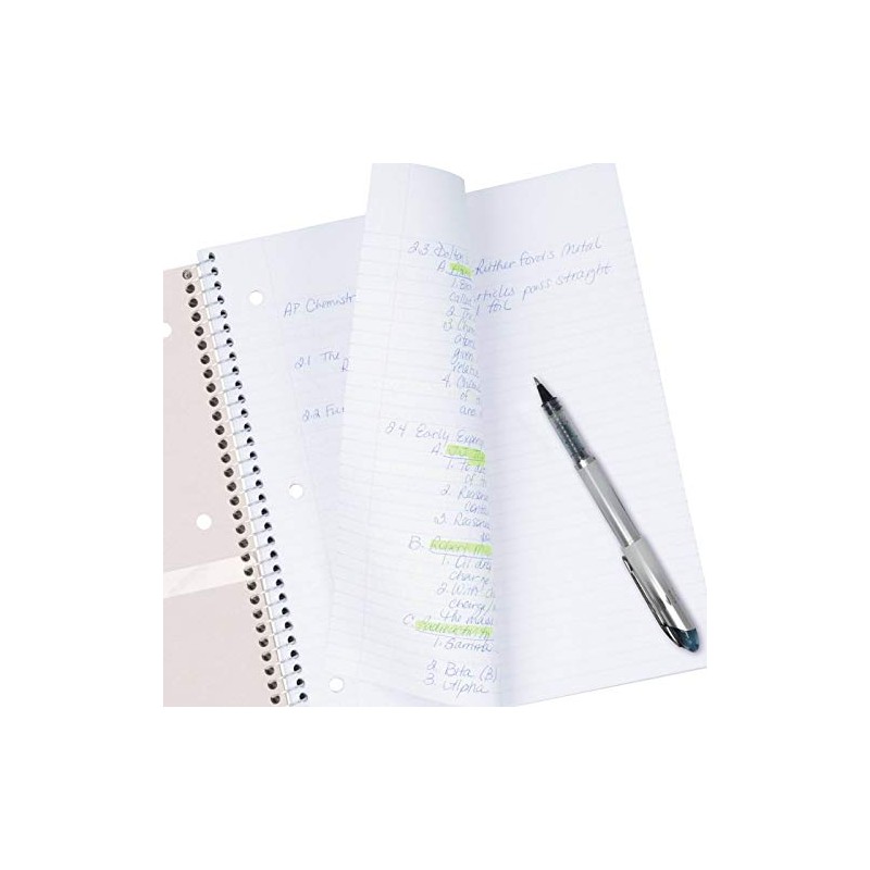 Five Star Spiral Notebook, 1 Subject, 100 Sheets, College Ruled,