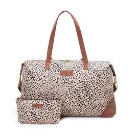 Jadyn Luna Women's Weekender Bag and Travel Duffel, Large 37 Liter Capacity (Cheetah Spot)