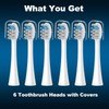 FitMount 6 Pack Toothbrush Replacement Heads Compatible with WaterPik Sonic