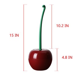 2 Pcs Cute Cherry Toilet Brush and Holder Set, Cherry Bathroom Decor Accessories, Decorative Toilet Scrubber Bowl Cleaners Brushes, Eclectic Home Decor