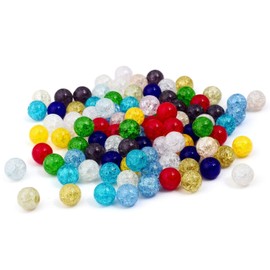 RUBYCA Assorted Mixed Round Druk Crackle Czech Crystal Glass Beads for Jewelry Making (4mm, 200pcs)