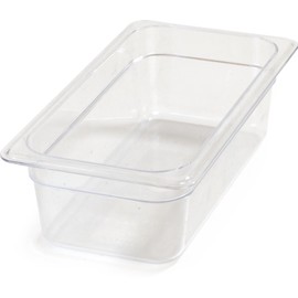 Carlisle FoodService Products Plastic Food Pan 1/3 Size 4 Inches Deep Clear