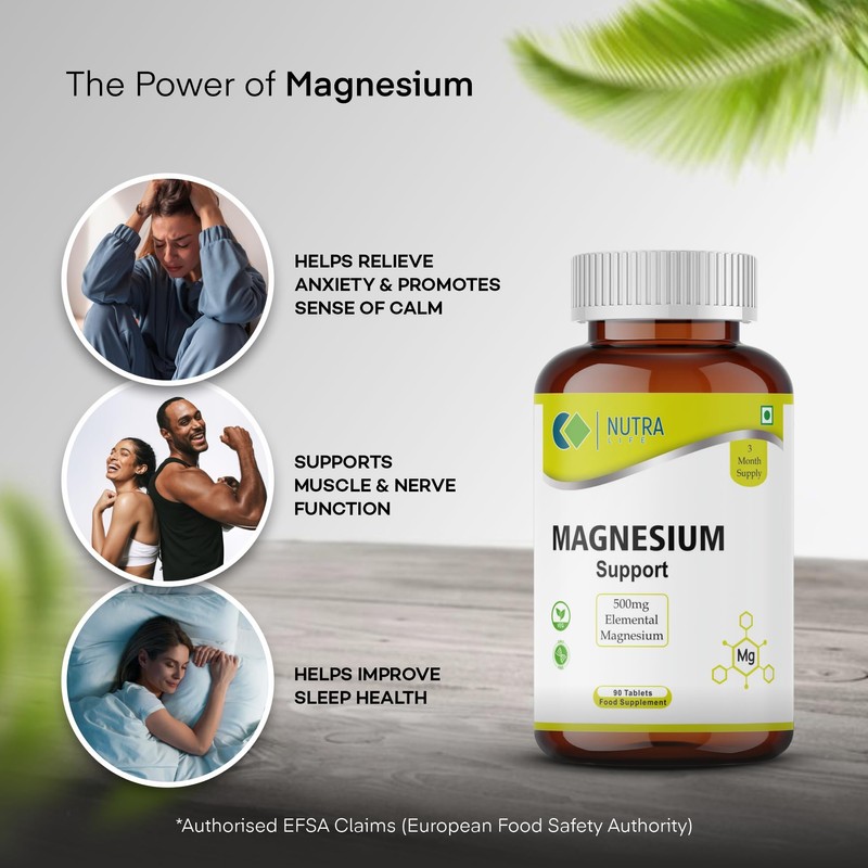 Nutra Life Magnesium Support Supplement, 500mg, 90 Tablets, 3 Month