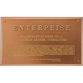 Star Trek Enterprise NX-01 Dedication Plaque by Eaglemoss