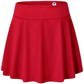 BLEVONH - Falda plisada para mujer, con bolsillo para correr, golf, Rojo -, M