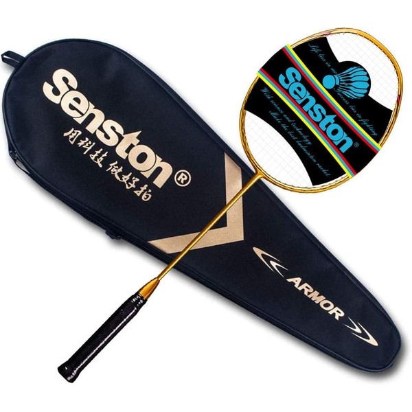Senston Badminton Racket N80 Graphite Single High-grade Badminton Racquet,Carbon Fiber Badminton Racket,Including Badminton Bag