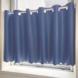 Ezee Cafe Curtain, Light Shading Class 1, Small Window, Bay Window, Kitchen, Toilet Blindfold, Sunshade, UV Protection, Easy Installation, Thermal Insulation, Heat Insulation, Energy Saving, Washable,