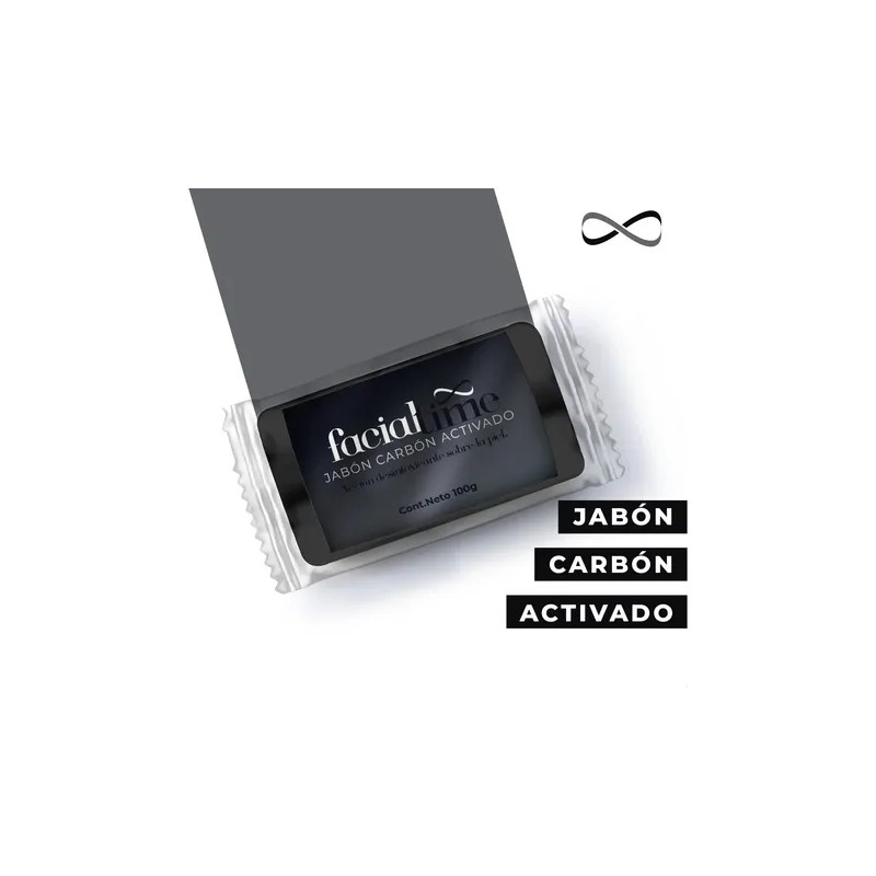 Jabon Carbon Activado De 100gr Facial Time Control