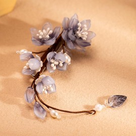 Vintage Dark Blue Flower Hair Clip, Handmade Blue Flowers Hair Accessories Hair Clips for Women Girls