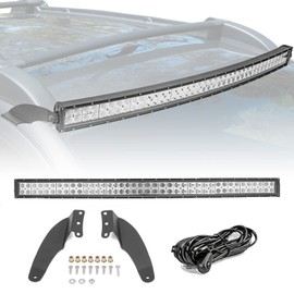 Dasen 42" 240W Curved LED Light Bar & Upper Roof Windshield Mount Brackets w/Wiring Kit Compatible with Toyota Tacoma 1995-2004, Fit 4Runner 1995-2002