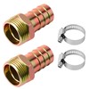 2 Stück Schlauchtülle 1 Zoll Messing Schlauchverschraubung Stecker Adapter 1"