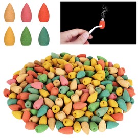 300 Pcs Incense Cones, Waterfall Backflow Incense Cones, Colorful Incense Sticks Lavender Jasmine Mugwort Rose Sandalwood Incense Sticks with Tweezers, for Tea Room Study Office
