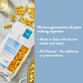 DeLallo Cavatappi Pasta, 1 Pound Bag, 8 Pack, Spiral Shape Noodles, Made in Italy, Cooks Al Dente, Made with Durum Wheat Semolina Flour