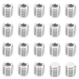 PATIKIL M10 x 10 mm Nylon Tip Mining Screw 20 Pack Metric Hex Socket Head Ball Head Non-Slip Set Screws Inner Hex Drive Hardware 304 Stainless Steel
