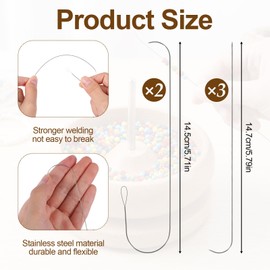 Ouligay 5 pcs Beading Needle, Bead Threader, 2 Types Stainless Steel Bead Needle 0.6mm, Big Eye Beading Needles Bead Needles for Jewelry Making Efficient & Sturdy(Curved)