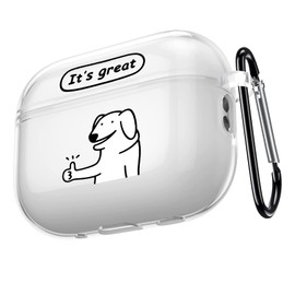 AirPods Pro 2 Case (2023/2022 Model), Stylish, Cute, Clear, 2nd Generation Case, Creative Dog, Character Design, Funny, Stylish, Simple, Air Pods Case, Separable, Transparent, TPU Charging Case,