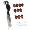 10PCS Wooden Nut Acorn Pendant Necklace Acorn Box Clasp Nylon