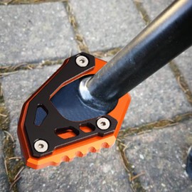 Modeer Motorcycle kickstand shoe Side Stand Enlarge Extension Pad Compatible with 790 890 1050 1090 1190 1290 Adventure R/S/T | 690 Enduro R/SMC R | 701 Enduro/LR/Supermoto | Norden 901 (BK-OG)