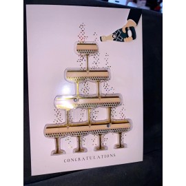 Burgoyne Wedding Card! 3D Champagne Cheers to Happily Ever After! By Burgoyne