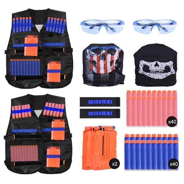 EXTSUD Kids Tactical Vest, 2 Sets Tactical Vest for Nerf