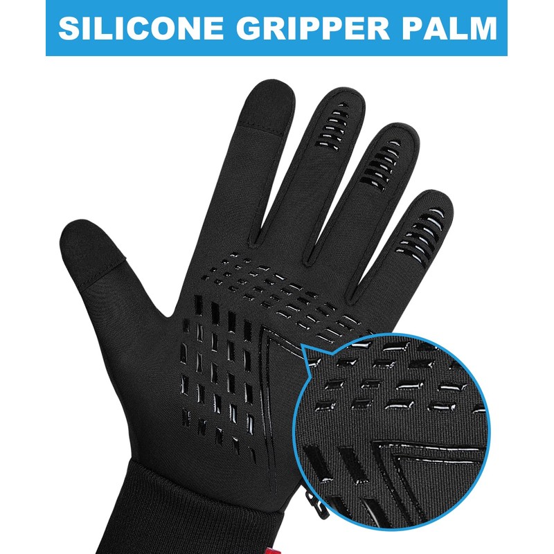 coskefy Winter Gloves, Thermal Touch Screen Running Cycling Gloves Warm