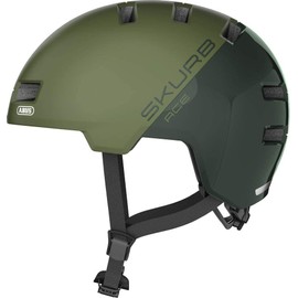 ABUS city helmet Skurb ACE - stylish bike helmet for everyday use, skating, BMX riding or longboarding - green, size M