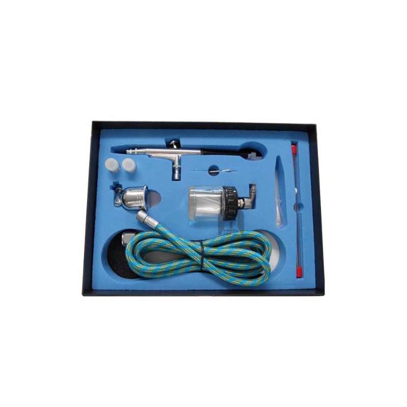 Agora-Tec® AT- Airbrush Pistole Kit AT-AK-02 mit 1,8 m Schlauch