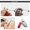 FDEETY Genuine Leather Car Keyring Sheepskin Hand Braided Car Keychain