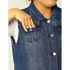 uxcell Women's Plus Size Buttons Denim Vest with Two Chest