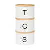 Harbour Housewares Stackable Tea Coffee Sugar Canisters with Bamboo Lids