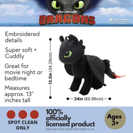 Franco Bedding Super Soft Plush, Standard, How To Train Your Dragon Toothless