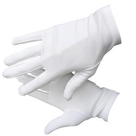 Teravan Noctua Cotton Gloves, Fits Well for Both Men and Women, Suitable for Dry, Irritated, Cracked Hands, Nighttime Wear or Everyday Use, White, 1 Pair (Small)