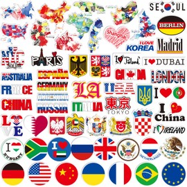 Dwenarry Flags of The World Stickers - Premium Country Flag Stickers Set - Durable World Flags and Country Sticker Waterproof Decals for Car Bumper/Truck/Motorcycle/Helmet/Laptop/Window/Box