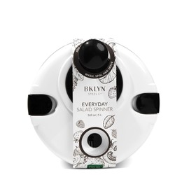 Core Home Kitchen Tool Accessory 169 Ounce Acrylic Everyday Kitchen Tool Salad Washer Dryer Spinner, Black Onyx and Classic White