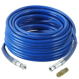 MAOPINER 1/4" Airless Paint Spray Hose | High Pressure Universal Paint Sprayer Flexible Fiber Tube 3300 PSI (50FT, Blue)