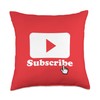 Subscribe Button Red Play Button Gifts for Content Creators Throw