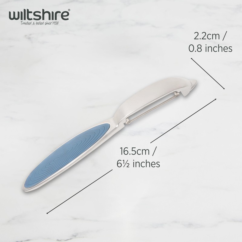 Wiltshire Colour Rush Swivel Peeler, Chrome Plated, Anti-Slip Comfortable Soft