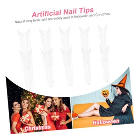 Baluue 500pcs French False Nails Nail Art Tapered Fake Nail Tips French Tips Nail Covers Half Nail Extension Tips Fingernail Salon Full Cover False Nail Professional Press Transparent Abs