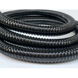 PEISONGFEI 1 1/2 Inch Pond Sump Pump Discharge Hose Corrugated Water Hose Black PVC Strong Flexible Tubing 10Ft