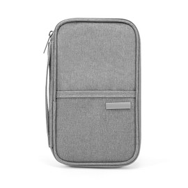 Passport Bag Family Passport Cover Waterproof Family Travel Wallet for Storage Credit Cards ID Boarding Passes Tickets, gray, Classic