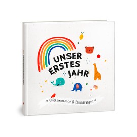 Baby Album Our First Year - Colourful & Loving Baby Diary for the Most Beautiful Memories - Baby Book to Enter for the First Year of Life - Baby Memory Book & Gift for Birth