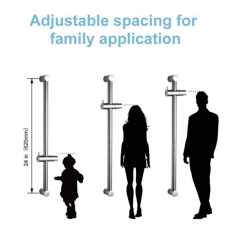 OFFO Shower Slide Bar 24 in Segmental Slide Bar Adjustable