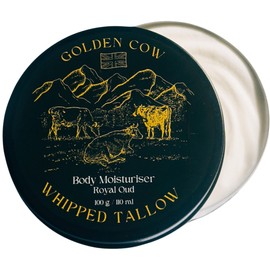 Beef Tallow Whipped Balm – Grass Fed Beef Tallow Face Cream & Moisturiser - Oud Scented 100g Golden Cow Hydrating Whipped Balm for Dry Skin - Natural Skin care for Face & Body by Forticare