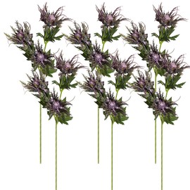 Qingriver 6 Sets Artificial Eryngium Foetidum Flowers Plants Thistle Spray Eryngoes Sea Holly for Home Wedding Decor (Purple)
