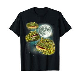 Three Frog Moon | 3 Pac Frogs Howl At The Moon Parody Meme T-Shirt